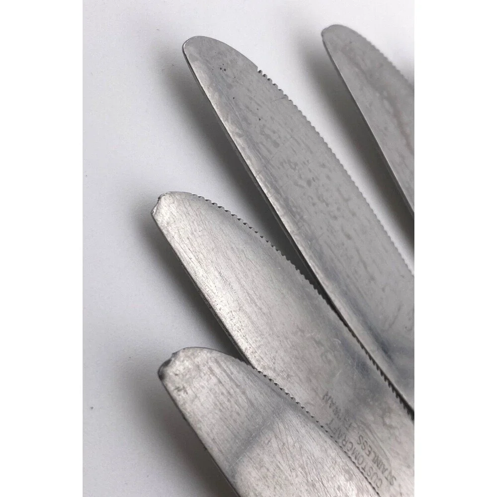 Customcraft Stainless Steel Flatware Silverware 13pc Lot Fleur de Lis Vintage